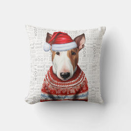 Almofada Feriado de Natal do Bull Terrier Dog