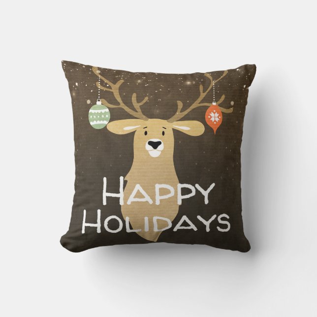 Almofada Feriado de Natal Rustic Deer Winter Whimsic (Frente)