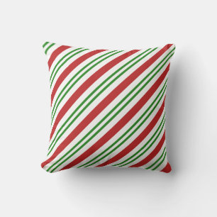 Almofada Feriado de Natal Verde Vermelho com Stripe de Pepp