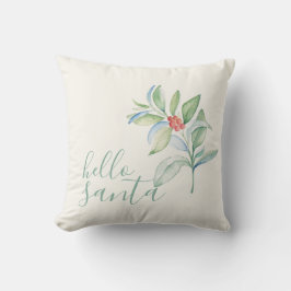 Almofada Feriado de Natal Watercolor Holly Berry