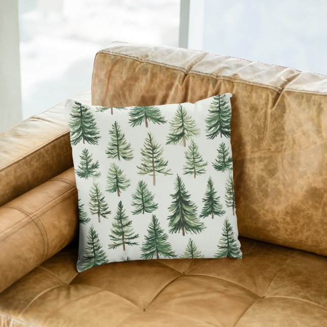 Almofada Feriado de Pinho Verde Simples (Criador carregado)