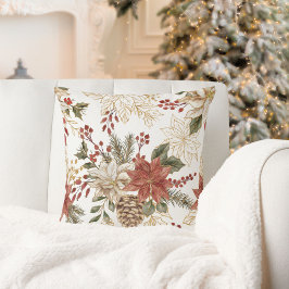 Almofada Feriado Festivo Floral Elegante Poinsettia