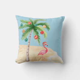 Almofada Feriado Tropical Palm Tree Flamingo