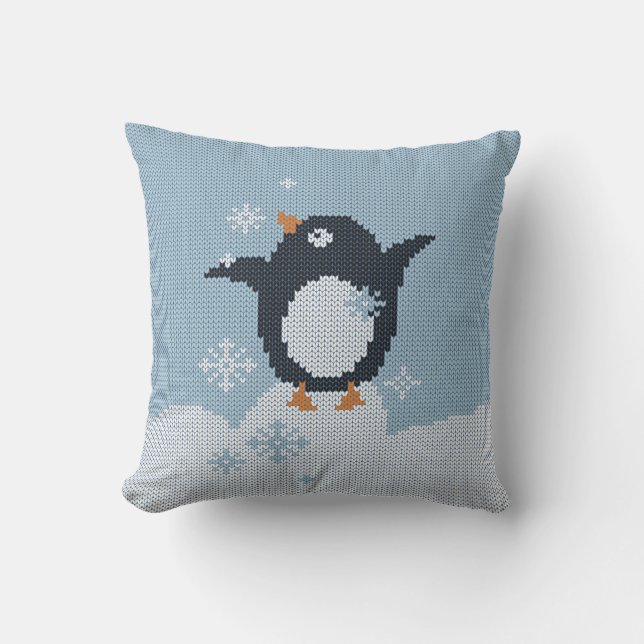 Almofada Feriados de inverno com Pinguim-Pinguim (Frente)