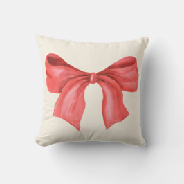 Almofada Feriados felizes da Fita Vermelha com Cor de Água