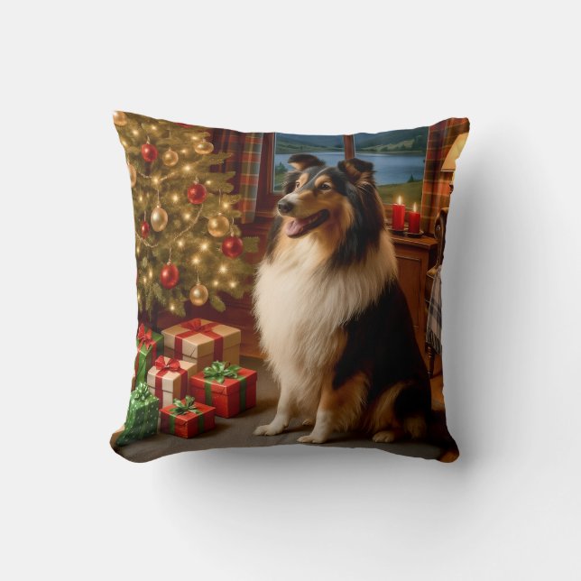 Almofada Férias de Collie  (Frente)