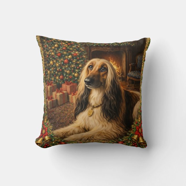 Almofada Férias do Afghan Hound  (Frente)