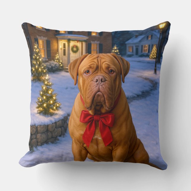 Almofada Férias do Dogue de Bordeaux  (Frente)