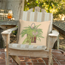 Almofada Fern Ivy Hanging Plant Botanical Illustration Art