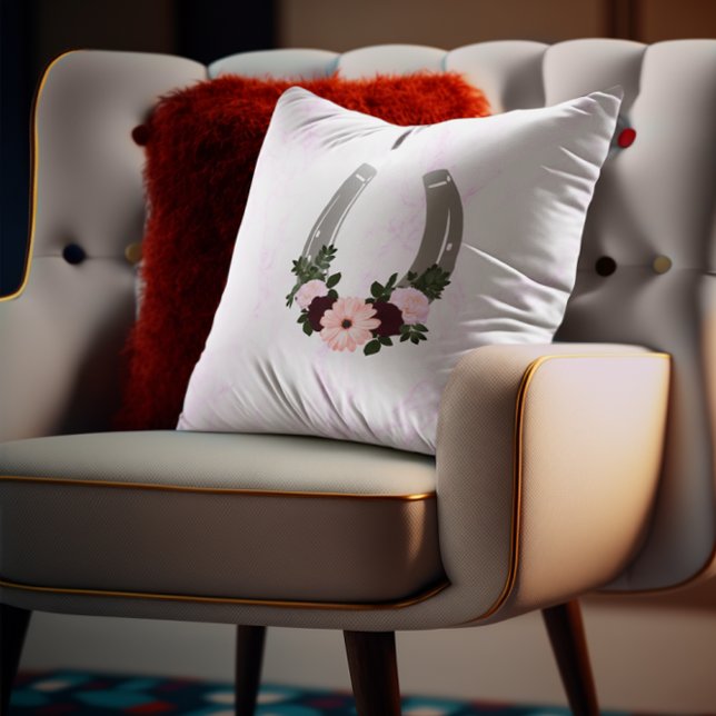 Almofada Ferradura Floral Ocidental Quinceanera (Criador carregado)