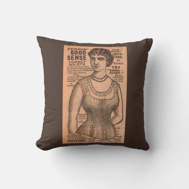 Almofada Ferris Common Sense Corsets 1880 e impressão (Frente)