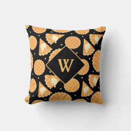 Almofada Festa de Abóbora Patterada Monograma Queda