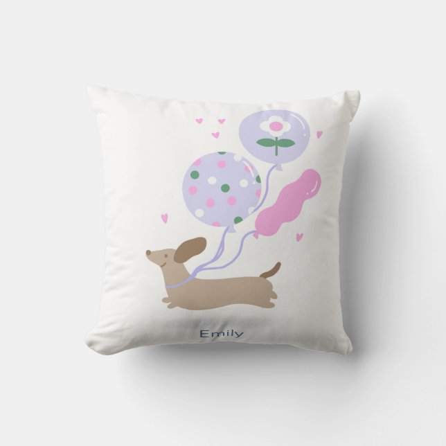 Almofada Festa de aniversário personalizada do cão-mosca (Frente)