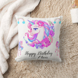Almofada Festa de aniversário Unicorn editável