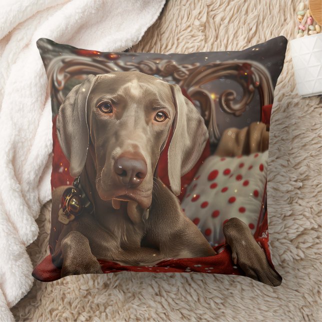 Almofada Festa de Natal do Cão Weimaraner (Cobertor)