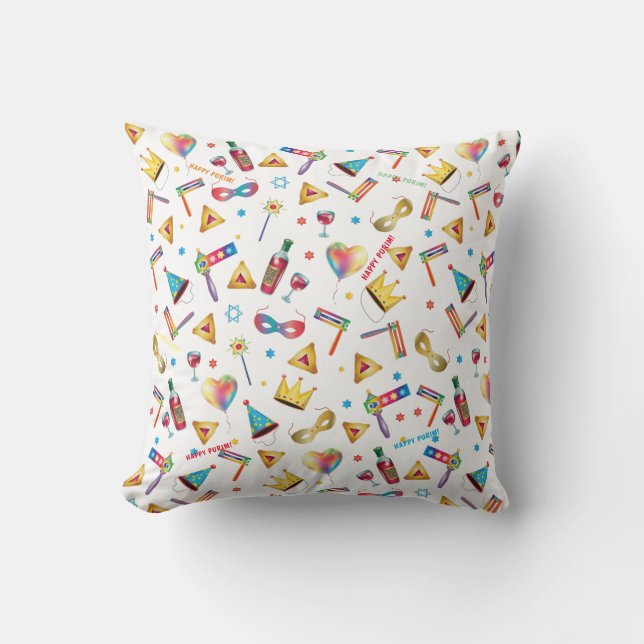 Almofada Festa de Purim, Festa de Crianças, Festa de Palhaç (Frente)