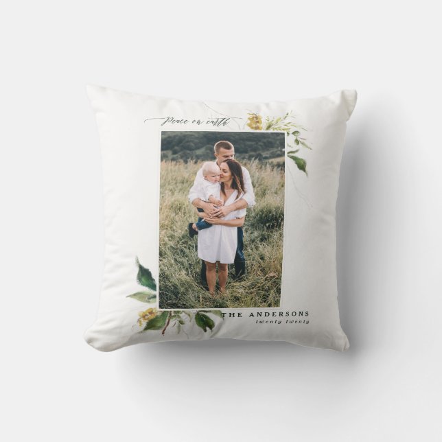 Almofada festival de fotos florais pintado pela paz na terr (Frente)