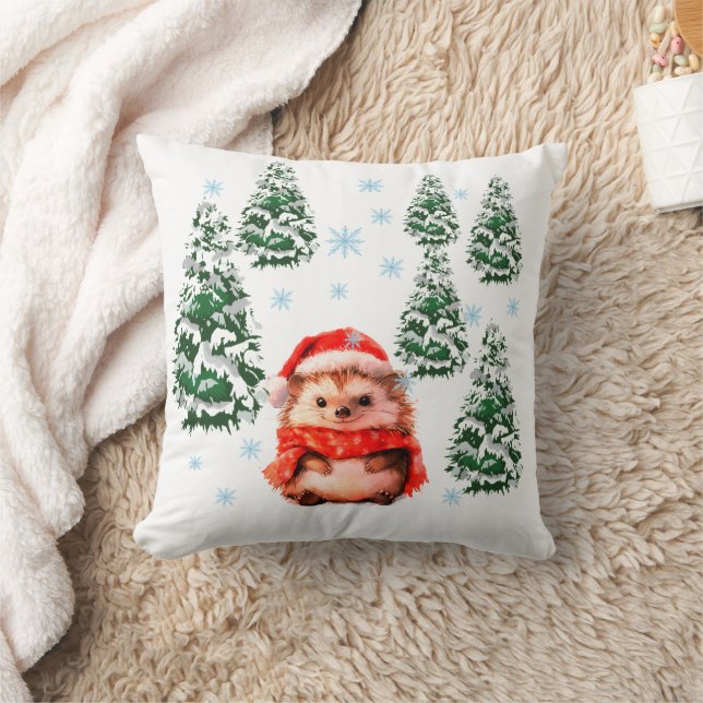 Almofada Festive Christmas Hedgehog Throw Pillow - Winter H (Cobertor)