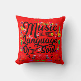 Almofada Festive Music Is The Language Of The Soul (RED)