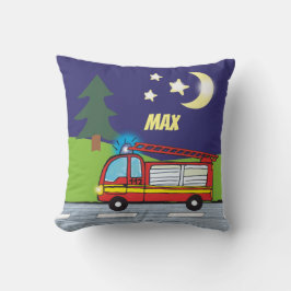 Almofada Feuerwehrauto Nacht | personalisierbares Kissen