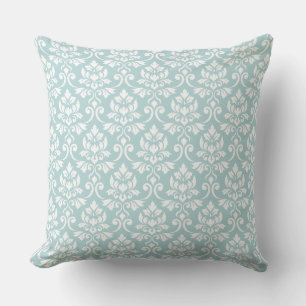 Almofada Feuille Damask 2Way Rpt Ptn Duck Ovo Azul & Branco