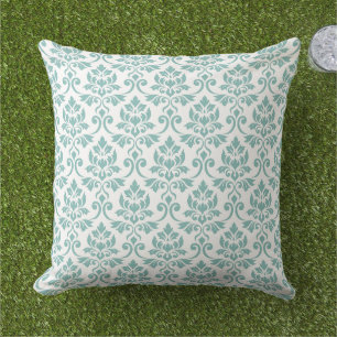 Almofada Feuille Damask Teal Pattern
