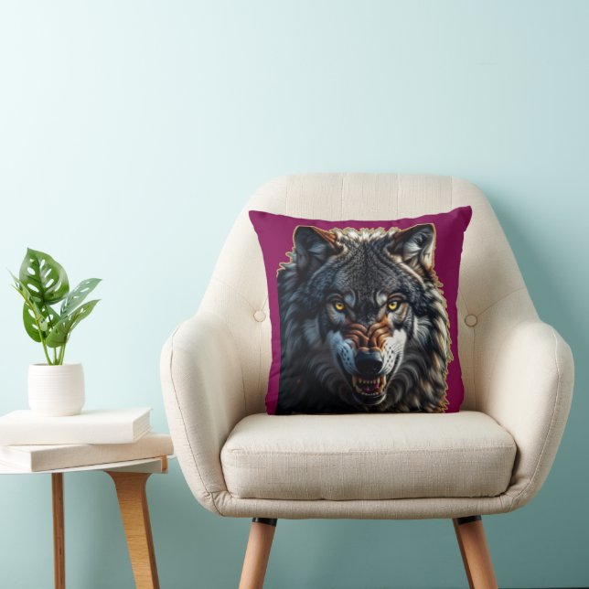 Almofada Fierce Wolf – Symbol of Strength and Freedom (Cadeira)