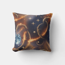 Almofada Fiery Orange Celestial Moon Pillow