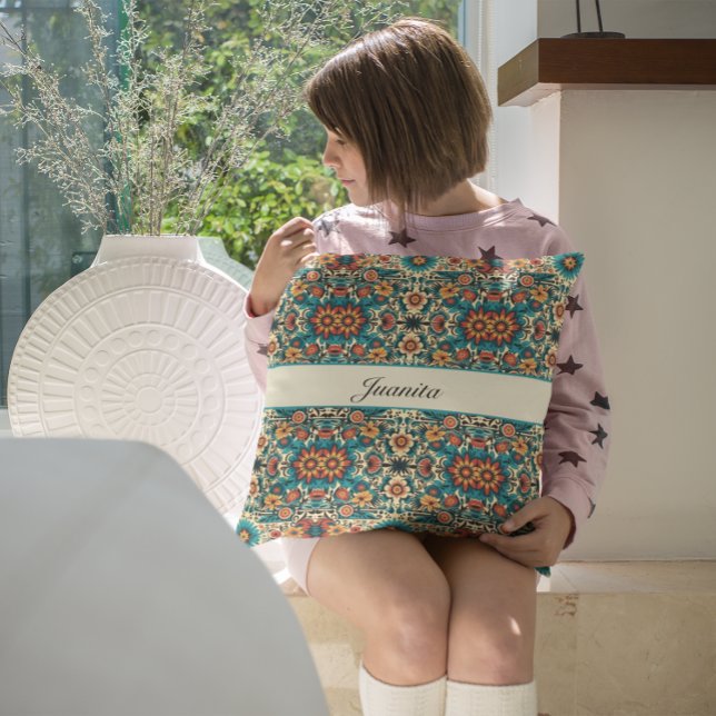 Almofada Fiesta Blooms, personalizável (Criador carregado)