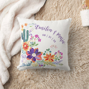 Almofada FIESTA Cactos Folkart Flores Personalizado