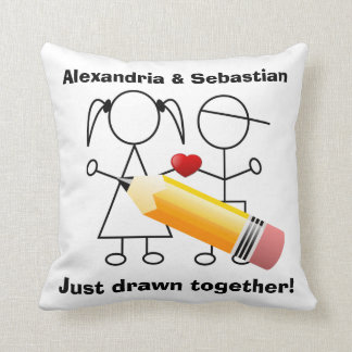 Almofada Figura casal da vara com o coração tirado junto