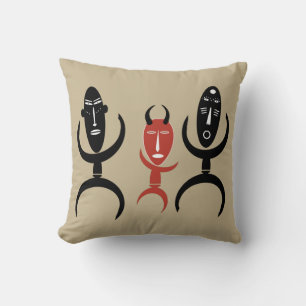 Almofada figuras de dança de abstrato africano
