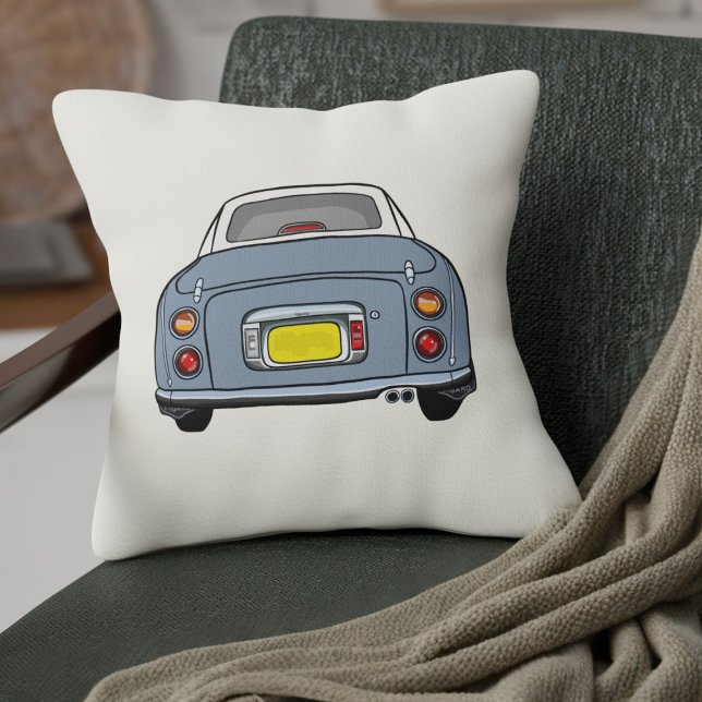 Almofada Figuras Fofo Lapis Cinza Figaro Car Cream (A cute Lapis Grey Figaro Car on a cream pillow that's double sided so you can flip it as you like.)