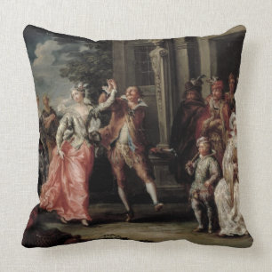 Almofada Figuras que dançam fora de um palácio (pares com