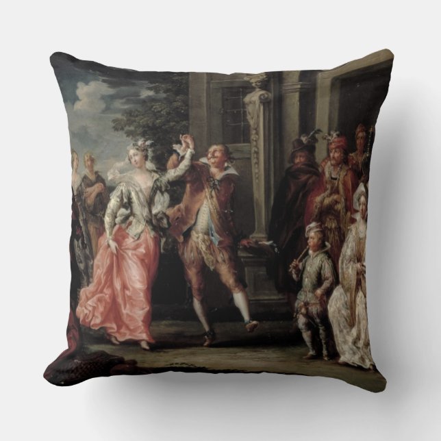 Almofada Figuras que dançam fora de um palácio (pares com (Frente)
