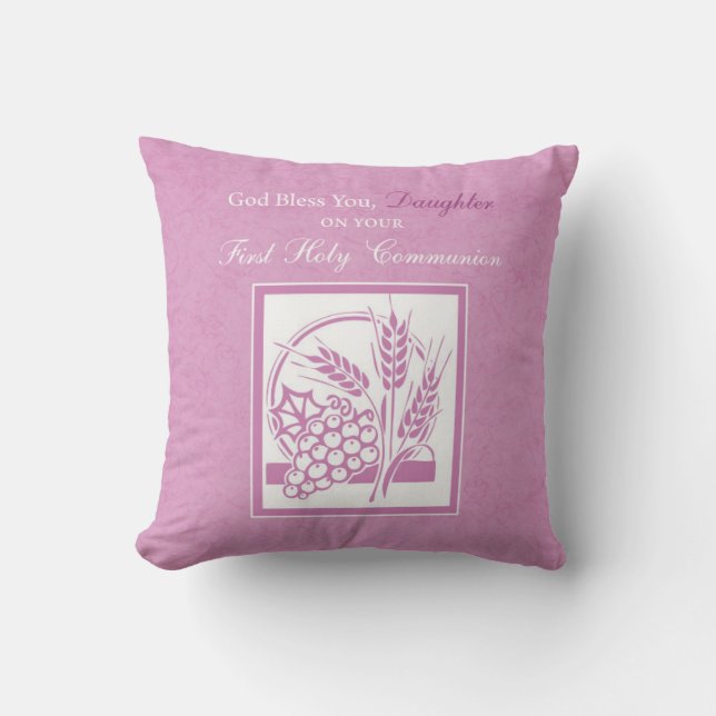 Almofada Filha Primeira Comunhão, Rosa (Frente)
