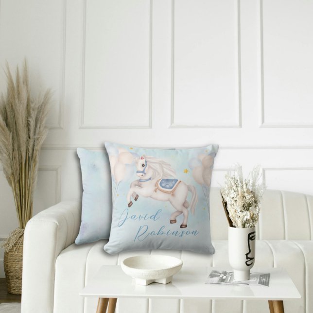 Almofada Filhinho de conto de fadas Estrelas de balões Azui (Criador carregado)