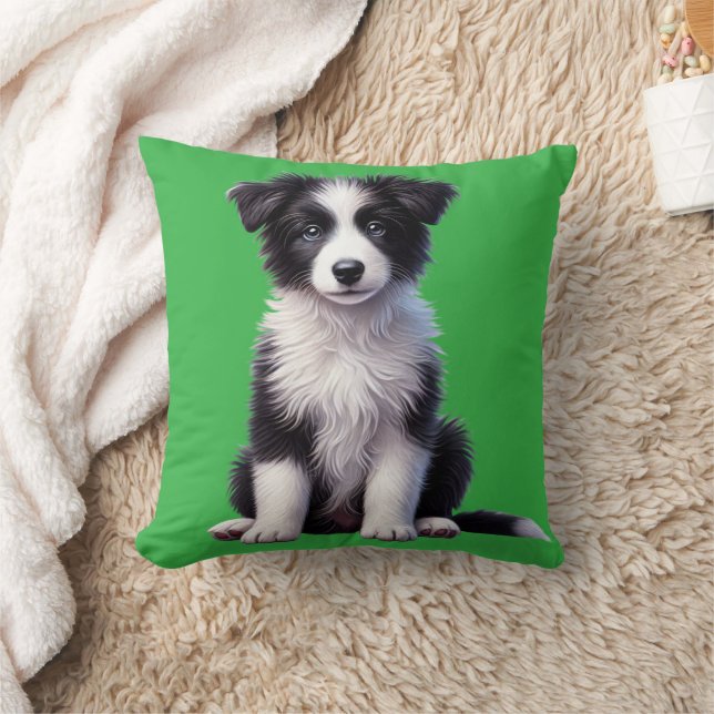Almofada Filhote de Border Collie Fofo (Cobertor)