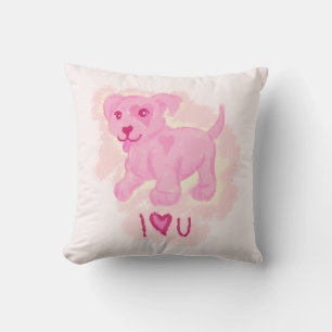 Almofada Filhote de cachorro cor-de-rosa