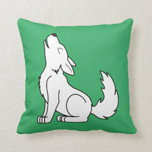 Almofada Filhote de cachorro de lobo branco que urra