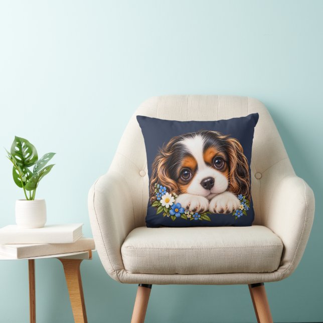 Almofada Filhote de Cavalier King Charles Spaniel Fofo com  (Cadeira)
