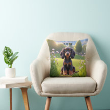 Filhote de Gordon Setter de desenho animado fofo
