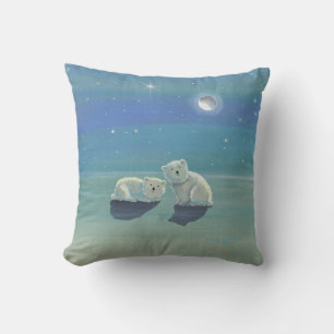 Almofada Filhotes de Urso Polar de Inverno Cintilante Almof