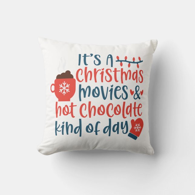 Almofada Filmes de Natal e Chocolate Quente (Frente)