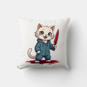 Almofada Filmes de Terror de Gatos Engraçados, Halloween Fo