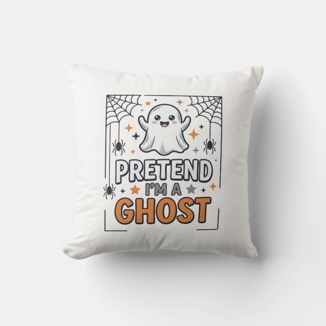 Almofada Fingir Que Sou um Fantasma Halloween Fofo (Frente)