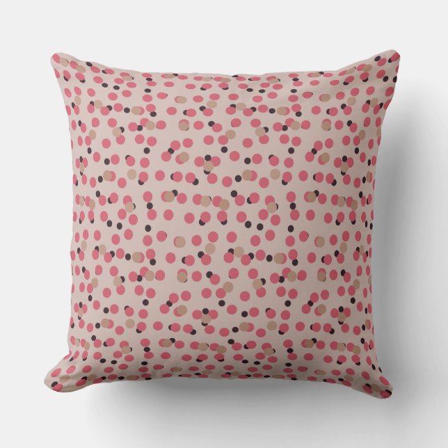 Almofada Fio de Algodão Doce Retro Pontos Rosa Meados do Sé (Frente)