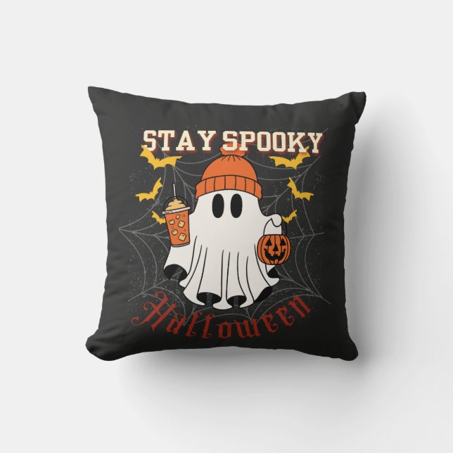 Almofada Fique Assustador Fantasma Halloween  (Frente)
