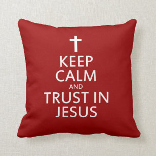 Almofada Fique calmo e confie em Jesus