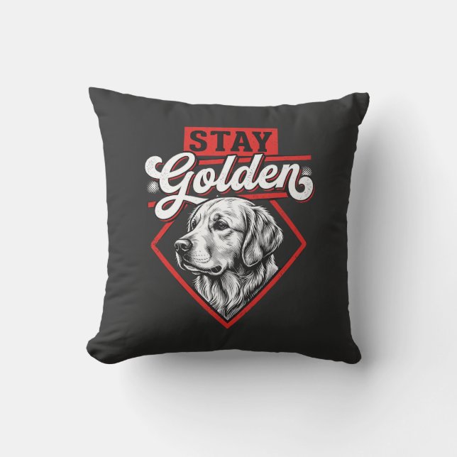 Almofada Fique Dourado Cão Retriever Dourado (Frente)